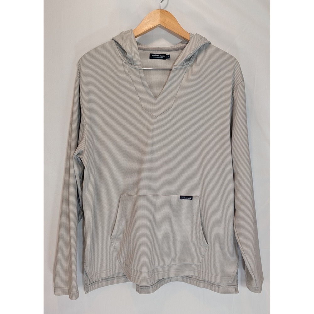 Southern Marsh Women's Lightweight V-Neck Hoodie Grey Pullover Size Medium
